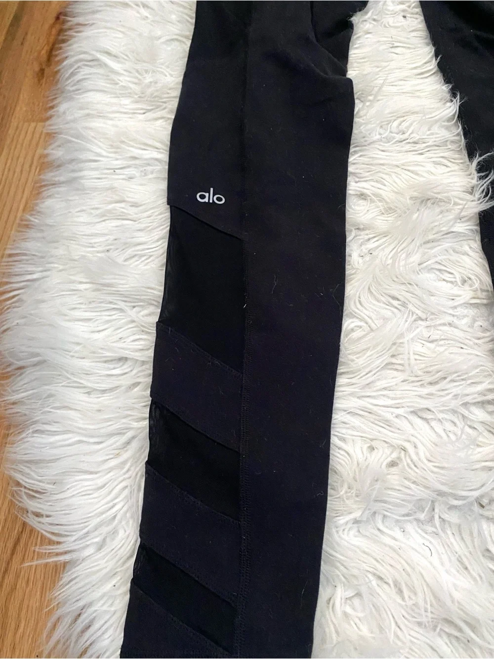 Alo Yoga Block High-Waist Mesh Leggings Black Size Large Athletic Workout